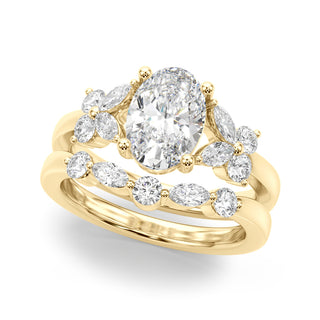 Ladies Sidestone Oval Engagement Ring 51287