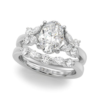 Ladies Sidestone Oval Engagement Ring 51287