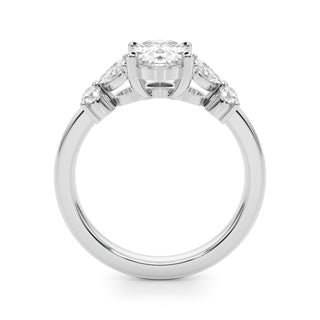 Ladies Sidestone Oval Engagement Ring 51287