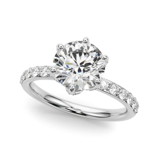 Ladies Sidestone Engagement Ring 51329