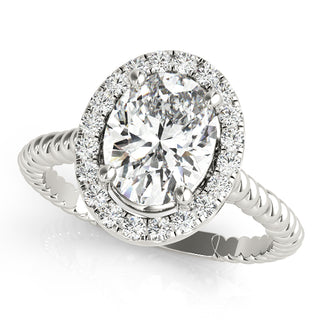 Ladies Solitaire Oval Engagement Ring 84674