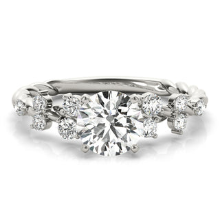 Ladies Sidestone Round Engagement Ring 85261