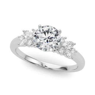 Ladies Sidestone Round Engagement Ring 85335