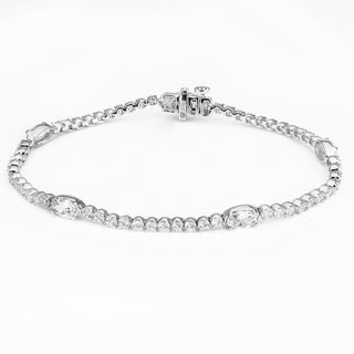 Classic Round & Oval Station Lab Grown Diamond Bracelet