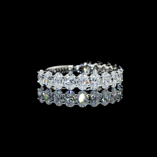 1.54 Carat TW Oval Lab Diamonds 3/4 Way Band Platinum