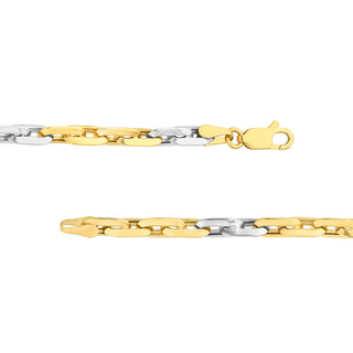 Two Tone Handmade Rectangular 4+2 Link Bracelet