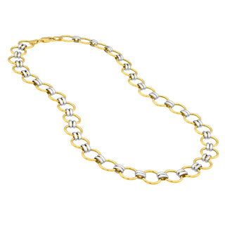 Two-Tone Round Link Necklace