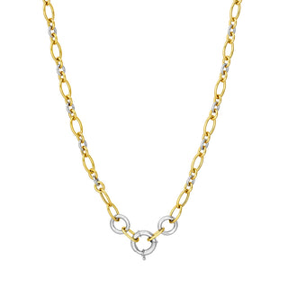 Two Tone Alternate Oval Link Necklace