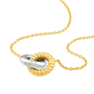 Two Tone Interlocking Circle Necklace