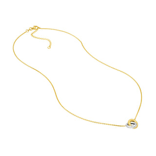 Two Tone Interlocking Circle Necklace