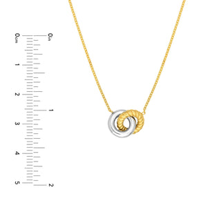 Two Tone Interlocking Circle Necklace