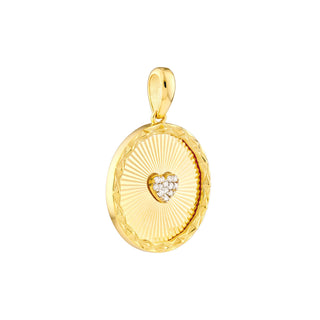 Round Radiant Diamond Heart Pendant