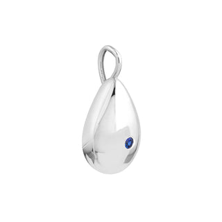 Sapphire Puffed Teardrop Pendant