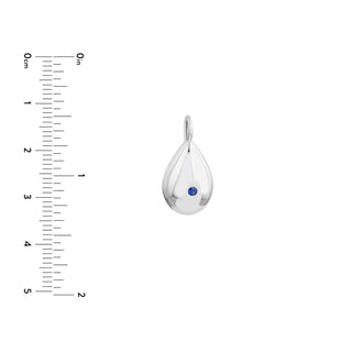 Sapphire Puffed Teardrop Pendant