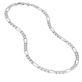 Sterling Silver 6.75mm Concave Figaro Chain with Lobster