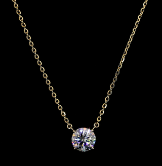 3/4 Lab Round Brilliant Floating Diamond Pendant on a 16"-18" Adjustable Chain