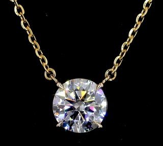 3/4 Lab Round Brilliant Floating Diamond Pendant on a 16"-18" Adjustable Chain