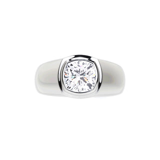 Square Frame 14K White Gold 2.00 Carat Round Lab Grown Diamond Ring