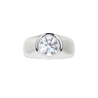 Round Frame 14K White Gold 2.00 Carat Round Lab Grown Diamond Ring