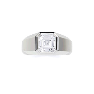 Square Frame 14K White Gold 2.00 Carat Square Step Cut Lab Grown Diamond Ring