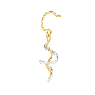 Two-Tone Twisted Wire Earrings on Fish Hook