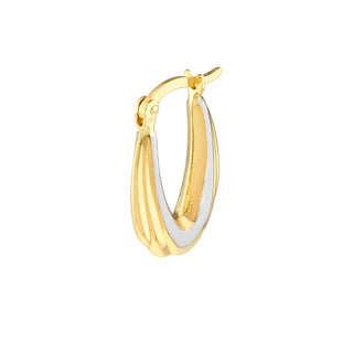 Two-Tone Draped Oval Hoop Earrings