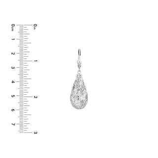 Sterling Silver Teardrop Cage Dangle Earrings