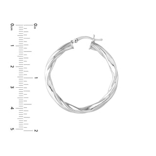 Sterling Silver Twisted Hoop Earrings