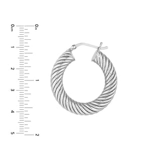 Sterling Silver Twisted Tube Hoop Earrings