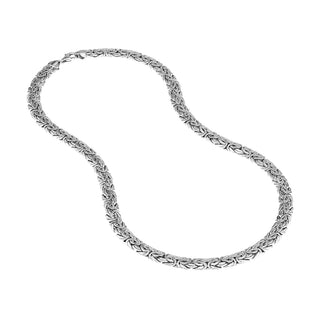 Silver 7mm Flat Byzantine Chain