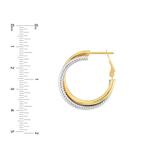 Entwined Hoop Earrings in Two-Tone with Omega Back