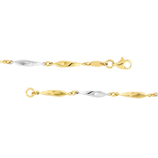 Two-Tone Long Marquise Link Bracelet