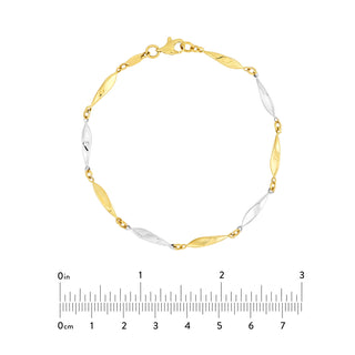 Two-Tone Long Marquise Link Bracelet