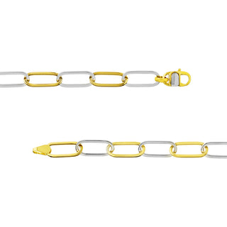 Two-Tone Open Oval Large Link Bracelet