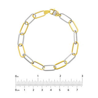 Two-Tone Open Oval Large Link Bracelet