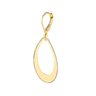 Two-tone Open Teardrop Dangle Earrings