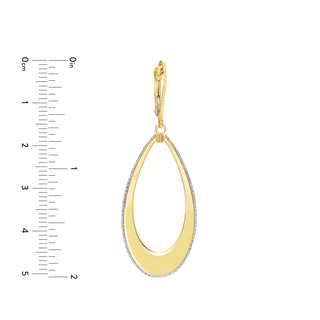 Two-tone Open Teardrop Dangle Earrings