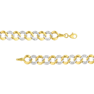 Two-Tone Flat Round Link Stampato Bracelet