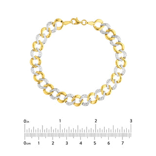 Two-Tone Flat Round Link Stampato Bracelet