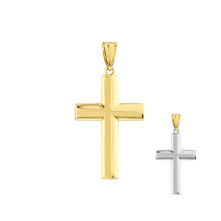 17.90mm Two Tone Knife Edge Cross Pendant