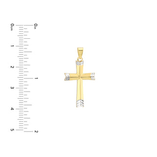 Arrow Design Two Tone Cross Pendant