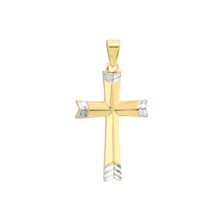 Arrow Design Two Tone Cross Pendant