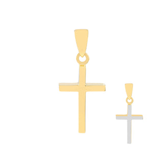 Reversible Two Tone Cross Pendant