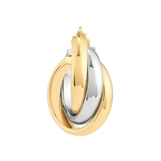 Two-Tone Love Knot Hoop Earrings