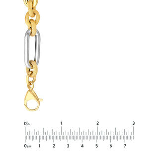 Two Tone (3+1) Paperclip Brushed Polished Chain