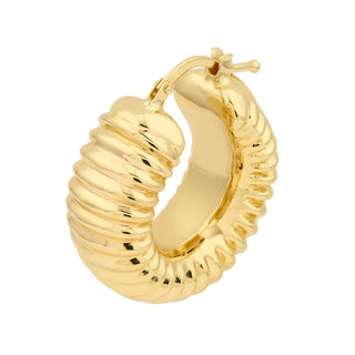 Puff Ribbed Hoop Earrings