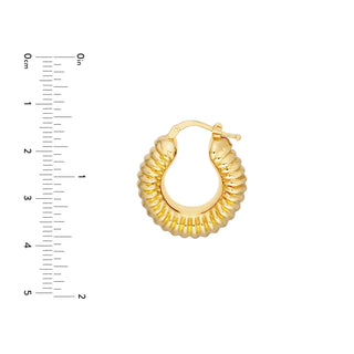 Puff Ribbed Hoop Earrings