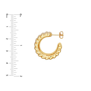 Puff Corrugated Open Hoop Earrings