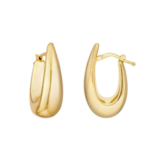 Graduated Oval Puff Mini Hoop Earrings