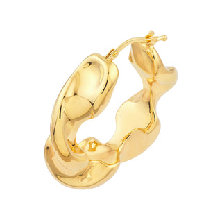 Wide Twist Puff Hoop Earrings